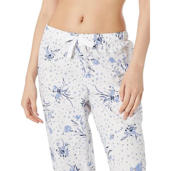 Amazon Essentials Women’s Poplin Floral Print Wide Leg Pajama Sleep Pants Size L - Picture 4 of 6